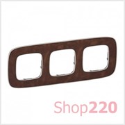 Рамка 3 поста, кожа, Valena 754453 Legrand