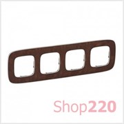 Рамка 4 поста, кожа, Valena 754454 Legrand