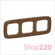 Рамка 3 поста, орех, Valena 754463 Legrand