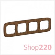 Рамка 4 поста, орех, Valena 754464 Legrand