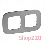 Рамка 2 поста, светлая сталь, Valena 755502 Legrand