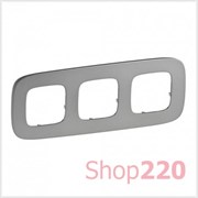 Рамка 3 поста, светлая сталь, Valena 755503 Legrand