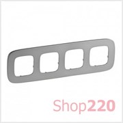 Рамка 4 поста, светлая сталь, Valena 755504 Legrand