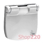 Накладка розетки с заземлением и крышкой, алюминий, Valena 754847 Legrand