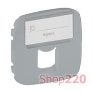 Лицевая панель RJ11/RJ45 с текстом, алюминий, Valena 755477 Legrand