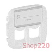 Накладка розетки RJ11+RJ45 подпись, белый, Valena 755485 Legrand