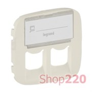 Накладка розетки RJ11+RJ45 подпись, слоновая кость, Valena 755486 Legrand