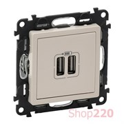 Розетка USB для зарядки двойная, слоновая кость, 753512 Legrand Valena Life