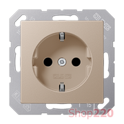 Розетка электрическая (механизм), шампань, Jung A500 A1520CH