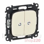 ВЫКЛЮЧАТЕЛЬ ПРОХОДНОЙ 2-КЛАВИШНЫЙ С ПОДСВЕТКОЙ, СЛОНОВАЯ КОСТЬ, VALENA ALLURE 752809 LEGRAND 