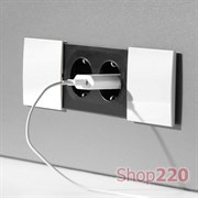 Врезной блок розеток Bachmann Due 2x220, белый