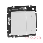 Диммер 600 Вт кнопочный, белый, 770074 Legrand Valena