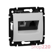 Розетка компьютерная RJ45 + телефонная RJ11, белый, 770080 Legrand Valena