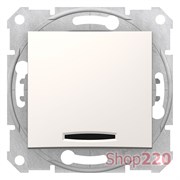 Выключатель 1-клавишный с подсветкой, кремовый, SDN1400123 Sedna Schneider