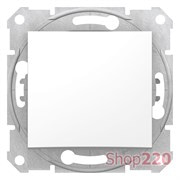 Выключатель 2-х полюсный 1-клавишный с красной индикацией, белый, Sedna SDN0201121 Schneider