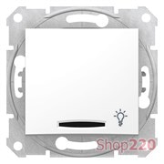 Кнопка "Свет" с синей подсветкой, белый, Sedna SDN1800121 Schneider