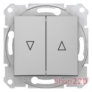 Выключатель для жалюзи с механической блокировкой, алюминий, Sedna SDN1300360 Schneider