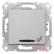 Кнопка "Звонок" с синей подсветкой, алюминий, Sedna SDN1600460 Schneider