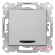 Кнопка с синей подсветкой, алюминий, Sedna SDN1600160 Schneider