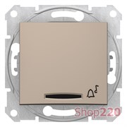 Кнопка "Звонок" с синей подсветкой, титан, Sedna SDN1600468 Schneider