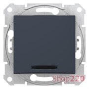 Кнопка с синей подсветкой, графит, Sedna SDN1600170 Schneider