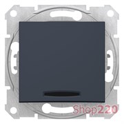 Переключатель одноклавишный с синей подсветкой, графит, Sedna SDN1500170 Schneider