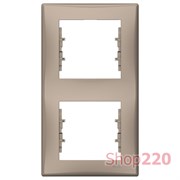 Рамка 2-ная вертикальная, титан, Sedna SDN5801168