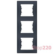 Рамка 3-ная вертикальная, графит, Sedna SDN5801370