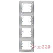 Рамка 4-ная вертикальная, алюминий, Sedna SDN5802060