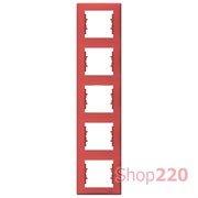 Рамка 5-ная вертикальная, красная, Sedna SDN5801541