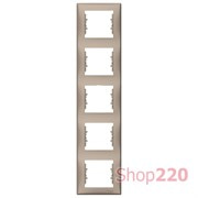 Рамка 5-ная вертикальная, титан, Sedna SDN5801568