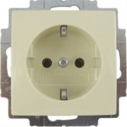 Розетка с заземлением и шторками, слоновая кость, ABB 20 EUCKS-92-507 Basic 55