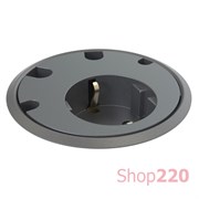 Врезная розетка в стол с кабельными выводами, черный, Powerdot Kondator