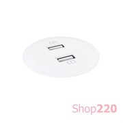 Розетка USB в стол, белый, Powerdot Mini Kondator