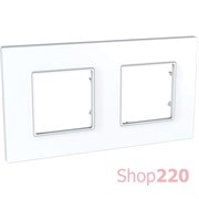 Рамка 2 места, белый, Unica Quadro MGU2.704.18 Schneider