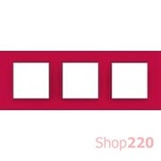 Рамка 3 места, Малина Lipstick, Unica Quadro MGU4.706.27 Schneider