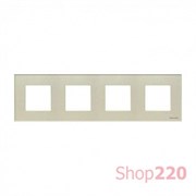 Рамка 4 поста, стекло жемчужное, Zenit ABB N2274 CP