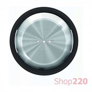 Клавиша одинарная с подсветкой, хром/черное стекло, Sky Moon ABB 8601.3 CN