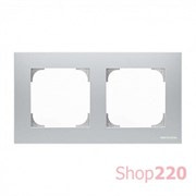 Рамка 2 поста, серебряный, Sky ABB 8572 PL