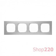 Рамка 4 поста, серебряный, Sky ABB 8574 PL