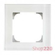 Рамка 1 пост, белое стекло, Sky ABB 8571 CB