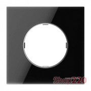 Рамка 1 пост, черное стекло, Sky Moon ABB 8671 CN