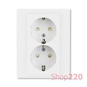 Розетка электрическая двойная, белый, Levit ABB 5522H-C03457 03