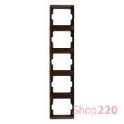 Рамка 5 постов, вертикальная, коричневий, ARSYS Berker 13530001