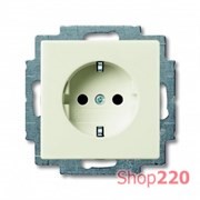 Розетка с заземлением и шторками, белый шале, ABB 20 EUCKS-96-507 Basic 55