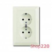 Розетка двойная, белый шале, ABB 20-02 EUJ-96-507 Basic 55