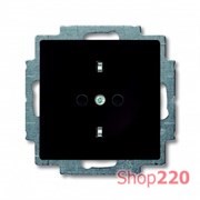 Розетка с заземлением и шторками, черный шато, ABB 20 EUCKS-95-507 Basic 55