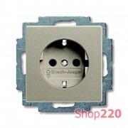 Розетка с заземлением и шторками, шампань, ABB 20 EUCKS-93-507 Basic 55