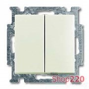 Выключатель 2-клавишный проходной, белый шале, ABB 2006/6/6 UC-96-507 Basic 55