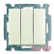 Выключатель 3-клавишный, белый шале, ABB 106/3/1 UC-96-507 Basic 55